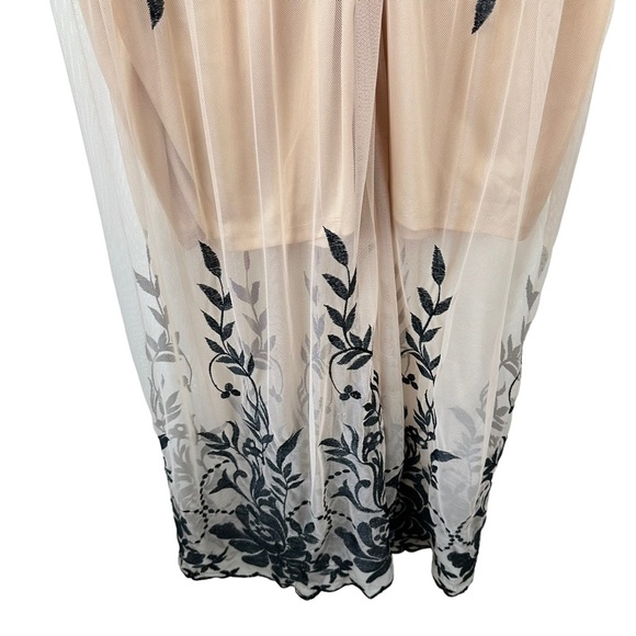 NWT A Beautiful Soul Arula Sz X 10/12 Sheer Floral Vneck Long Sleeve Maxi Dress - Picture 11 of 16
